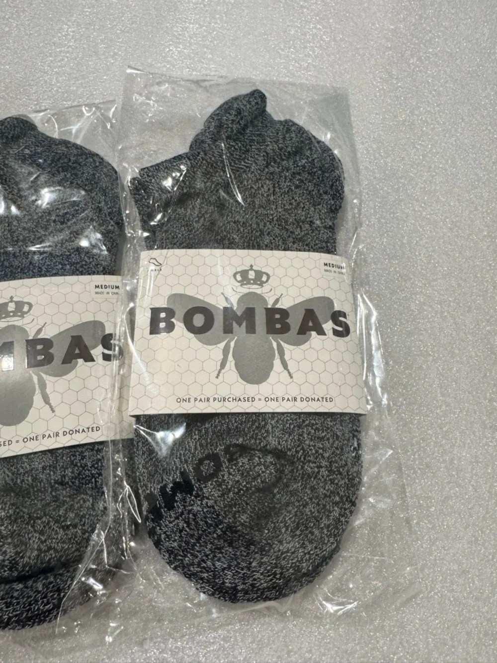 Bombas Unisex Medium Ankle No-Show Socks - Charcoal (3-Pack)